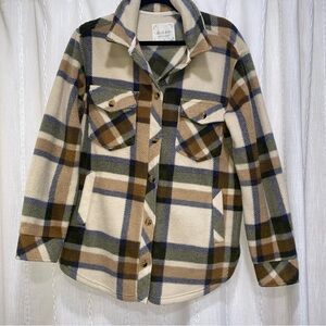 altar’d state fleece flannel button up jacket